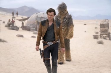 Solo: A Star Wars Story, Alden Ehrenreich alongside Chewbacca in the desert