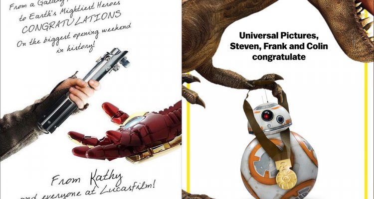 Boxoffice da record: tutte le congratulazioni di Lucas, Spielberg, Cameron e Marvel!