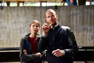 Thelma: Eili Harboe e il regista Joachim Trier sul set del film