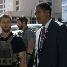 The Brave: Benjamin J. Cain Jr., Mike Vogel, e Noah Mills in una scena