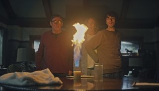 Hereditary: Toni Collette, Gabriel Byrne e Alex Wolff in una scena del film