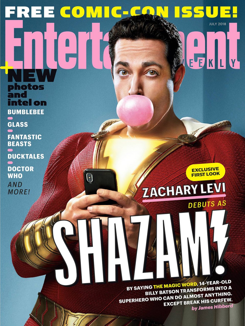 Shazam: Zachary Levi nella cover di EW