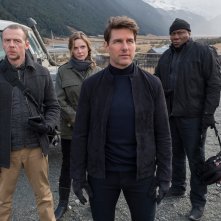 Mission: Impossible - Fallout: Tom Cruise, Simon Pegg, Rebecca Ferguson e Ving Rhames in una scena del film