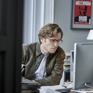 Millennium - Quello che non uccide: Sverrir Gudnason in una scena del film