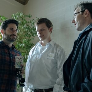 Boy Erased: Joel Edgerton e Lucas Hedges in una scena del film