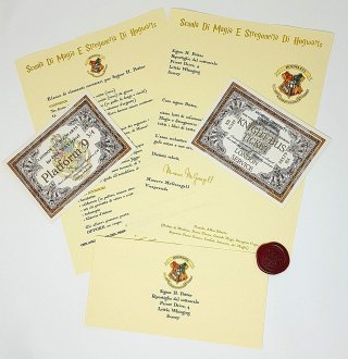 Lettera Accoglienza Hogwarts Harry Potter