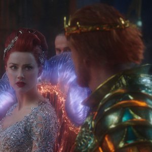Aquaman: Dolph Lundgren, Amber Heard in una scena del comic-movie