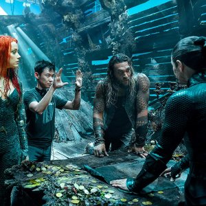 Aquaman: Amber Heard, James Wan e Jason Momoa sul set del film