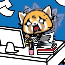 Aggretsuko: un'immagine in ufficio