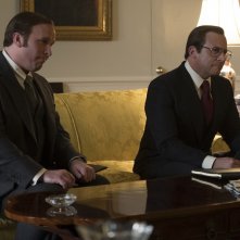 Vice - L'uomo nell'ombra: Christian Bale e Steve Carell in una scena