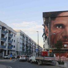 Il murales di Jorit dedicato a Pasolini, nel quartiere Scampia, a Napoli