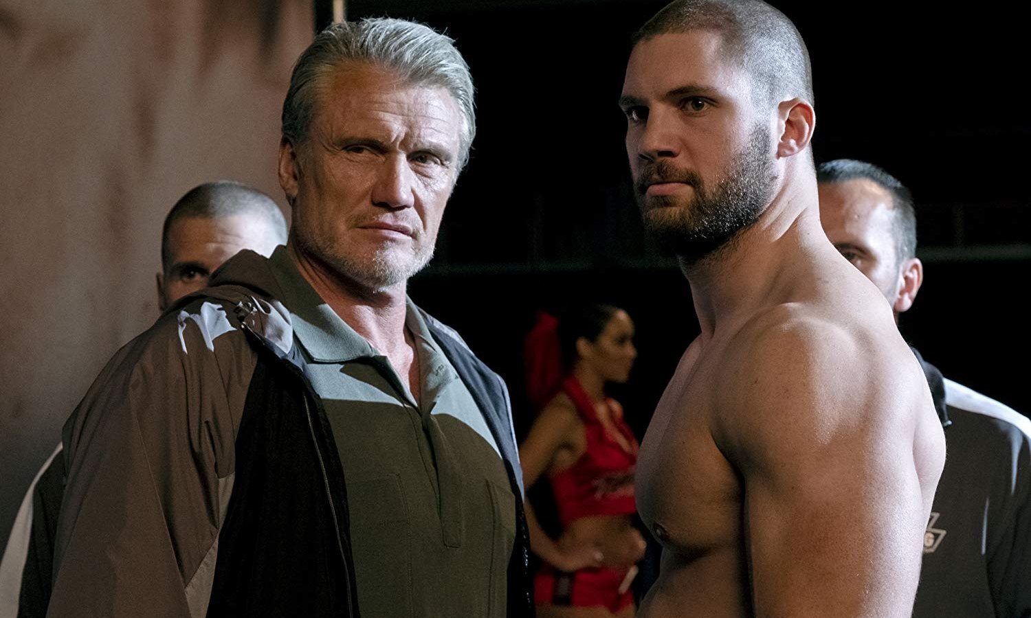 Dolph Lundgren e Florian Munteanu in una scena di Creed II