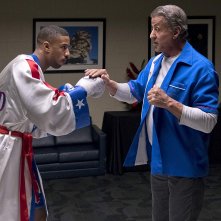 Creed II: Sylvester Stallone insieme a Michael B. Jordan in una scena