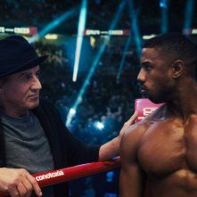 Creed II: Michael B. Jordan insieme a Sylvester Stallone in una sequenza del film