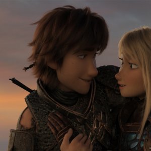 Dragon Trainer - Il Mondo Nascosto: Astrid e Hiccupa in una scena del film