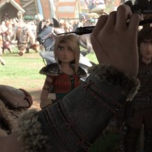 Dragon Trainer - Il Mondo Nascosto: un momento del film con Hiccup e Astrid