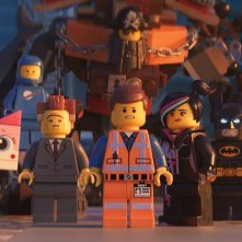 The Lego Movie 2: Una nuova avventura: Wyldstyle, Emmet, Unikitty e il Presidente Business in una scena