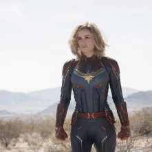 Captain Marvel: Brie Larson durante una scena