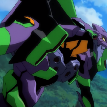 Neon Genesis Evangelion: l'Eva 01 in azione