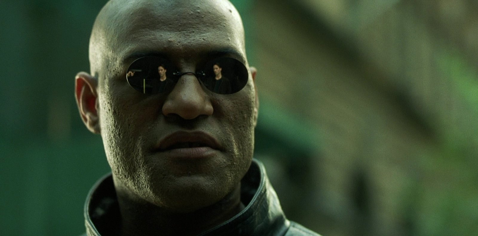Primo piano di Laurence Fishburne in Matrix