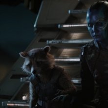 Avengers: Endgame, Karen Gillan e Rocket in una scena