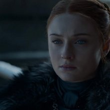 Il trono di spade: un primo piano di Sophie Turner nel quarto episodio, stagione 8