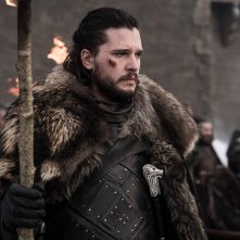 Il trono di spade: Kit Harington in una scena del quarto episodio, stagione 8