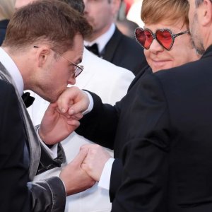 Rocketman, Taron egerton ed Elton John sul red carpet di Cannes 2019
