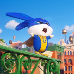Pets 2 - Vita da Animali: Nevosetto in costume da supereroe in una scena
