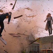 X-Men: Dark Phoenix, Evan Peers e Sophie Turner in una scena del film