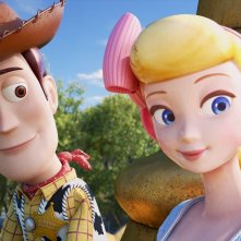Toy Story 4: Woody e Bo Peep in una scena del film