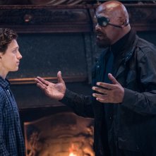Spider-Man - Far From Home, una scena con Samuel L. Jackson, Tom Holland