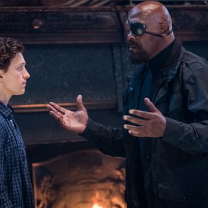 Spider-Man - Far From Home, una scena con Samuel L. Jackson, Tom Holland