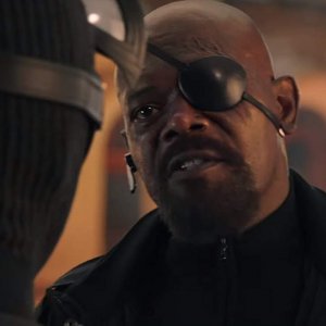 Spider-Man - Far From Home, un primo piano di Samuel L. Jackson