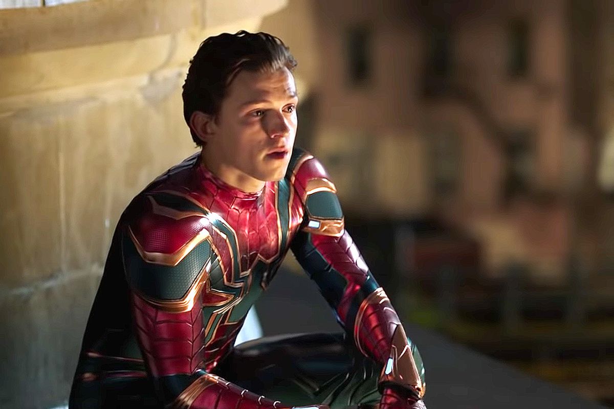 Tom Holland in una scena di Spider-Man: Far From Home