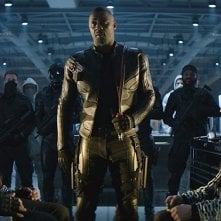 Fast & Furious - Hobbs &  Shaw: Idris Elba, Jason Statham, Dwayne Johnson in una scena del film