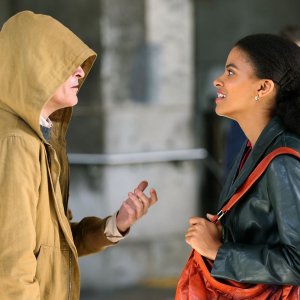 Joker: Joaquin Phoenix, Zazie Beetz in una scena del film