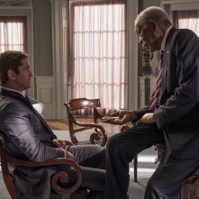 Attacco al potere 3 - Angel Has Fallen: Morgan Freeman and Gerard Butler in  una scena del film