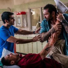 Stuber - Autista D'assalto: Dave Bautista, Kumail Nanjiani e Rene Moran in una scena del film