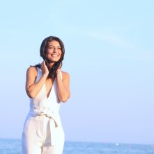 Venezia 2019: Alessandra Mastronardi sorridente al photocall