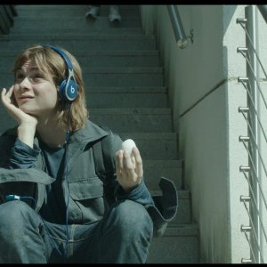 Tutto il mio folle amore: Giulio Pranno durante una scena del film