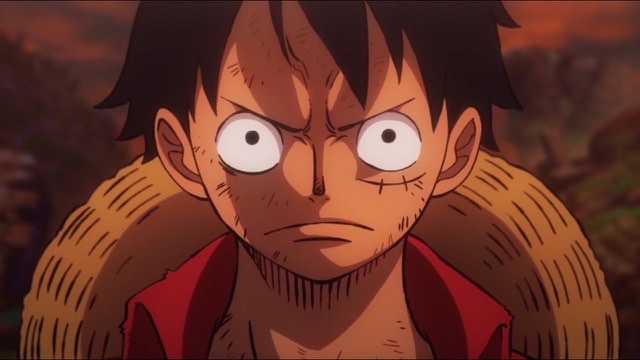 Una scena di One Piece con Luffy