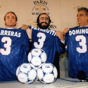 Pavarotti: Luciano Pavarotti, José Carreras e Placido Domingo in una scena del documentario