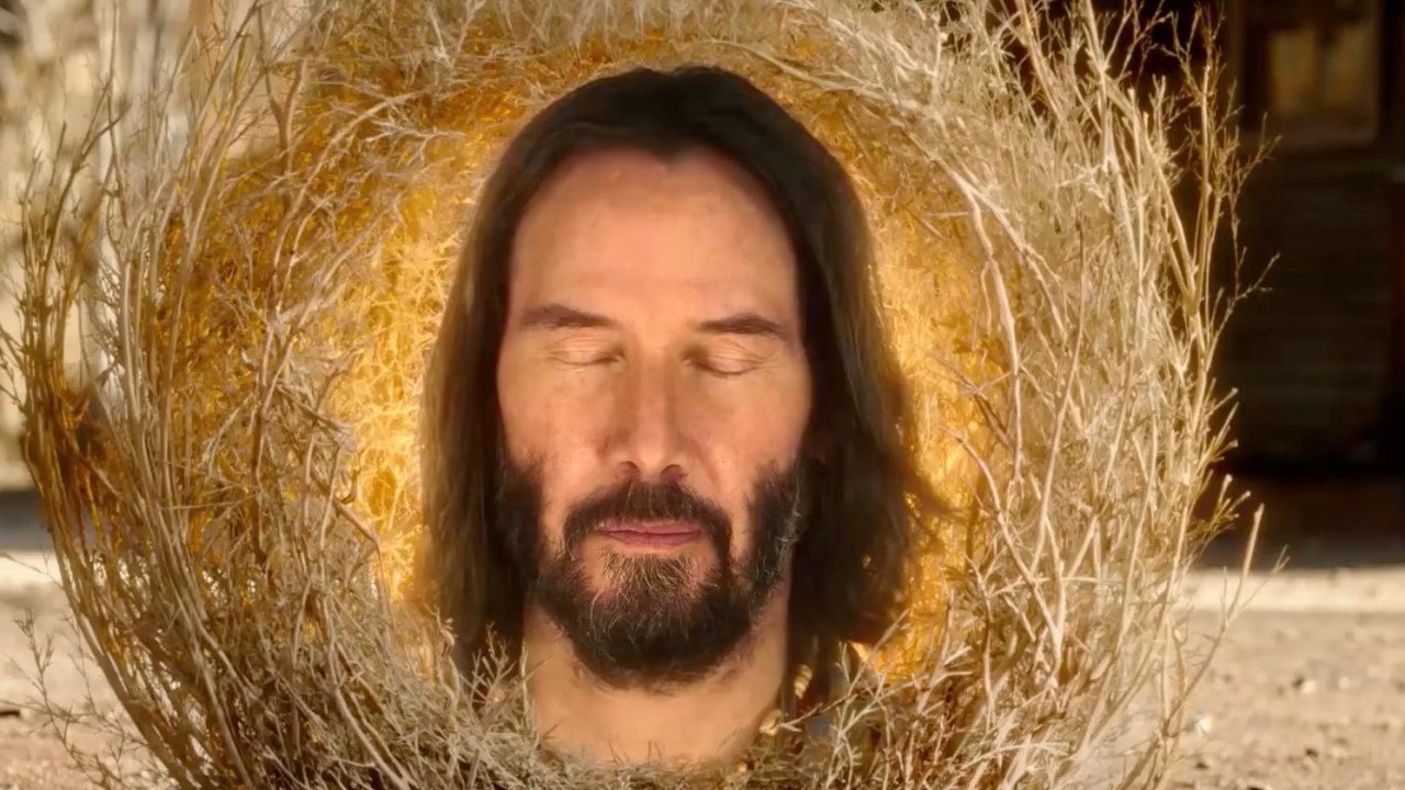 Keanu Reeves in una scena iconica