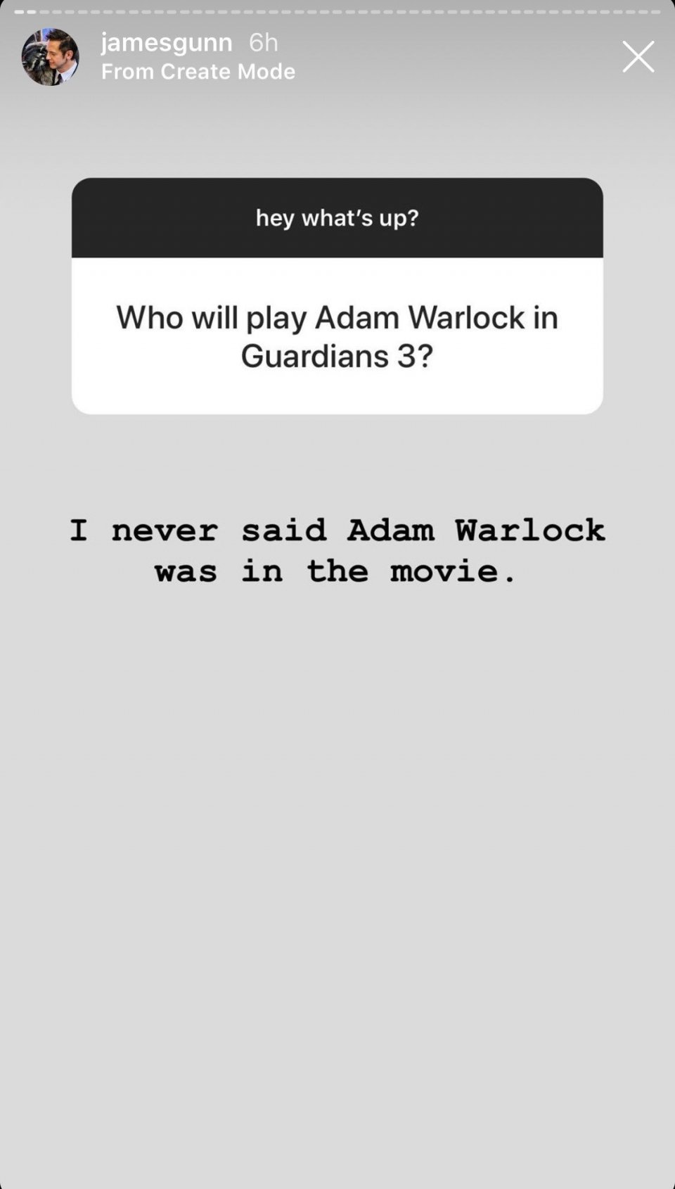 Adam Warlock Guardians 3 James Gunn