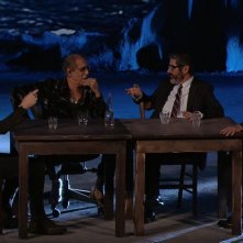 Pierluigi Battista, Gianni Riotta e Andrea Scanzi con Adriano Celentano