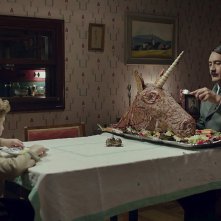 Jojo Rabbit: Taika Waititi, Roman Griffin Davis in una sequenza