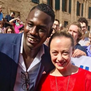 Paolo Diop con Giorgia Meloni