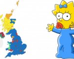 La mappa dei risultati elettorali del Regno Unito sembra Maggie Simpson