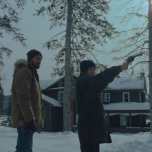 The Lodge: una scena del film con Riley Keough e Richard Armitage
